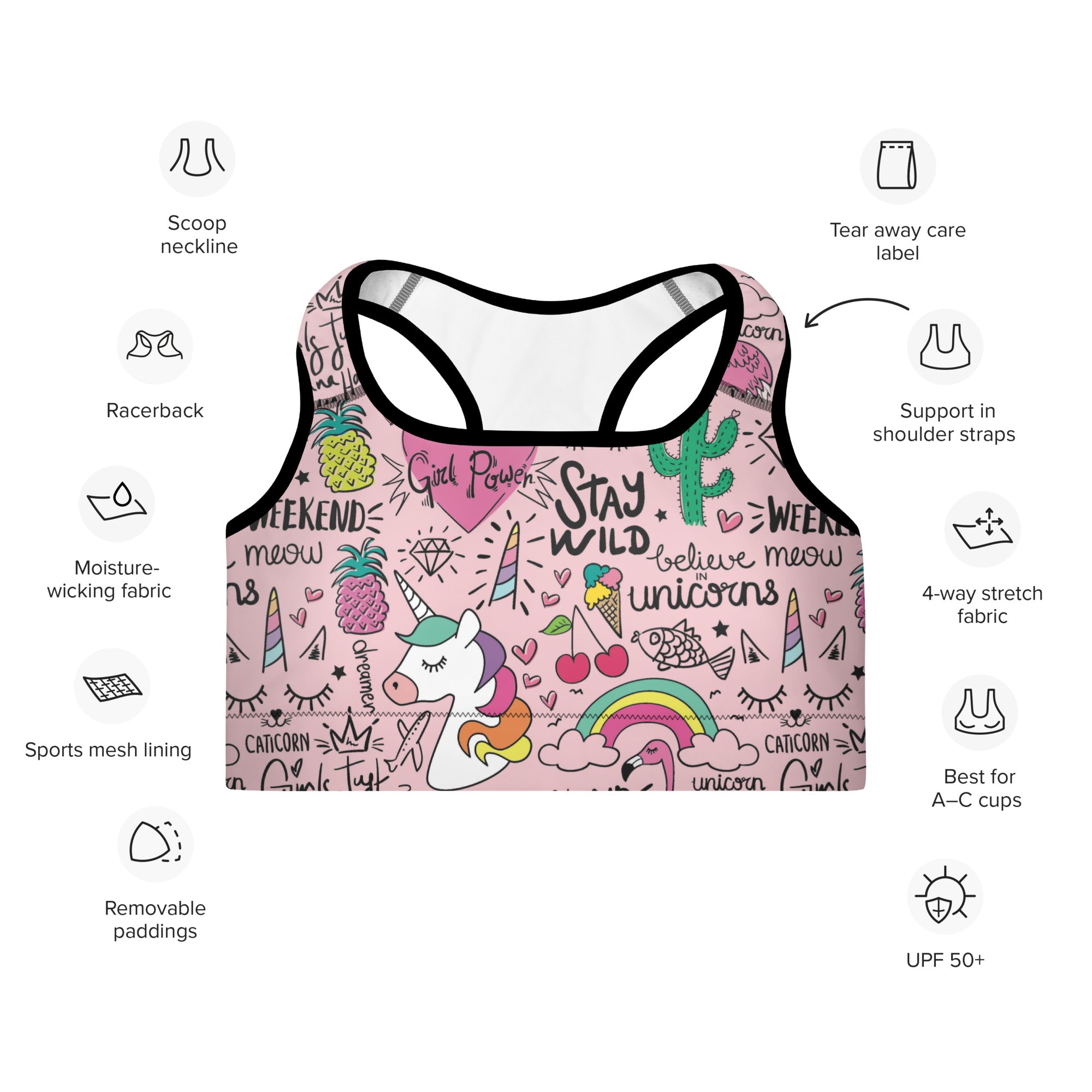 Be Badass Unicorn Sports Bra